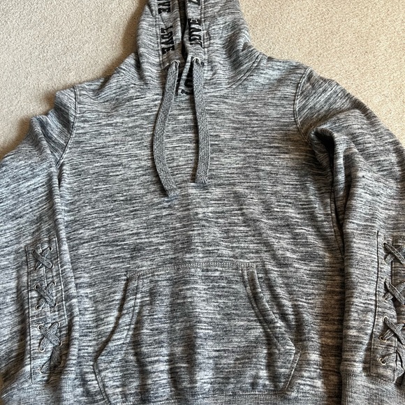 Hooded sweatshirt. LOVE around hood. Embellished sleeves. Small. Never worn! - Picture 2 of 4